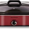 Magnifique 4-Quart Slow Cooker with Casserole Manual Warm Setting - Perfect Kitchen Small Appliance for Family Dinners, Dishwasher Safe Crock, Red