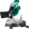 Metabo HPT 10-Inch Compound Miter Saw, 15-Amp Power Saw with Large 10-Inch Table, Precision Miter Angles, Single Bevel 0-45°, 24T TCT Blade, Positive Stops, Lightweight Design, C10FCGS