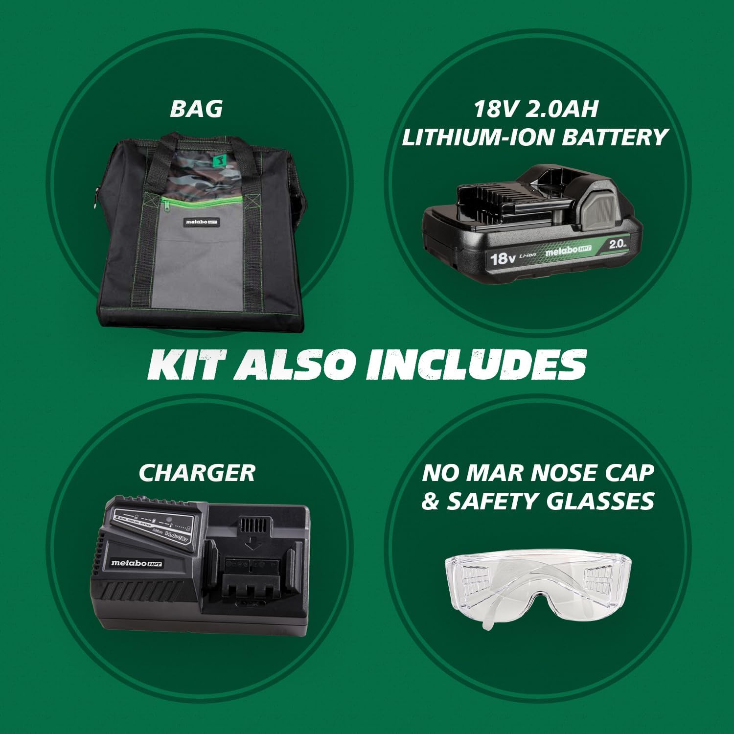 Metabo HPT 18V MultiVolt Brushless Compact Cordless Brad Nailer Kit, 18 Gauge Cordless Nailer with 2.0Ah Lithium Ion Battery, Drives 5 8 to 2 Brad Nails, Lifetime Warranty NT1850DFT4