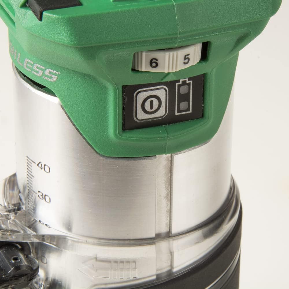 Metabo HPT 18V MultiVolt Cordless Trim Router Tool Only - No Battery Variable Speed Brushless Motor Lifetime Tool Warranty 1 4-Inch and 3 8-Inch Collets Included M1808DAQ44