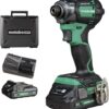 Metabo HPT 18V MultiVolt Cordless Triple Hammer BOLT Impact Driver Set, Power Impact Driver Kit with Case, 2 Lithium-Ion Batteries and Charger, 1/4-Inch Chuck, Compact LightWeight Power Tool, WH18DC