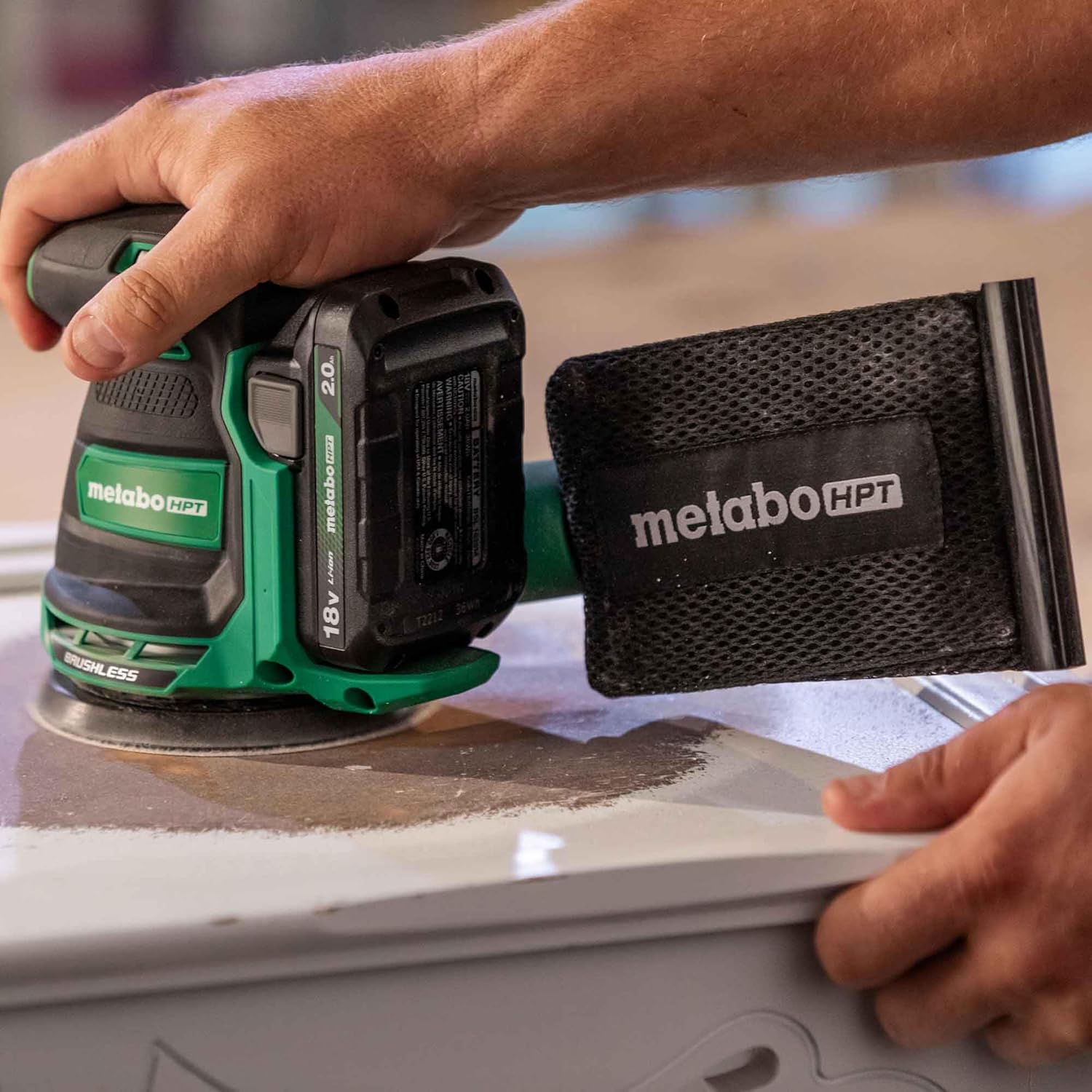 Metabo HPT 18V MultiVolt™ Cordless 5-Inch Random Orbit Sander Tool Only - No Battery Variable Speed Brushless Motor Electric Brake SV1813DAQ41