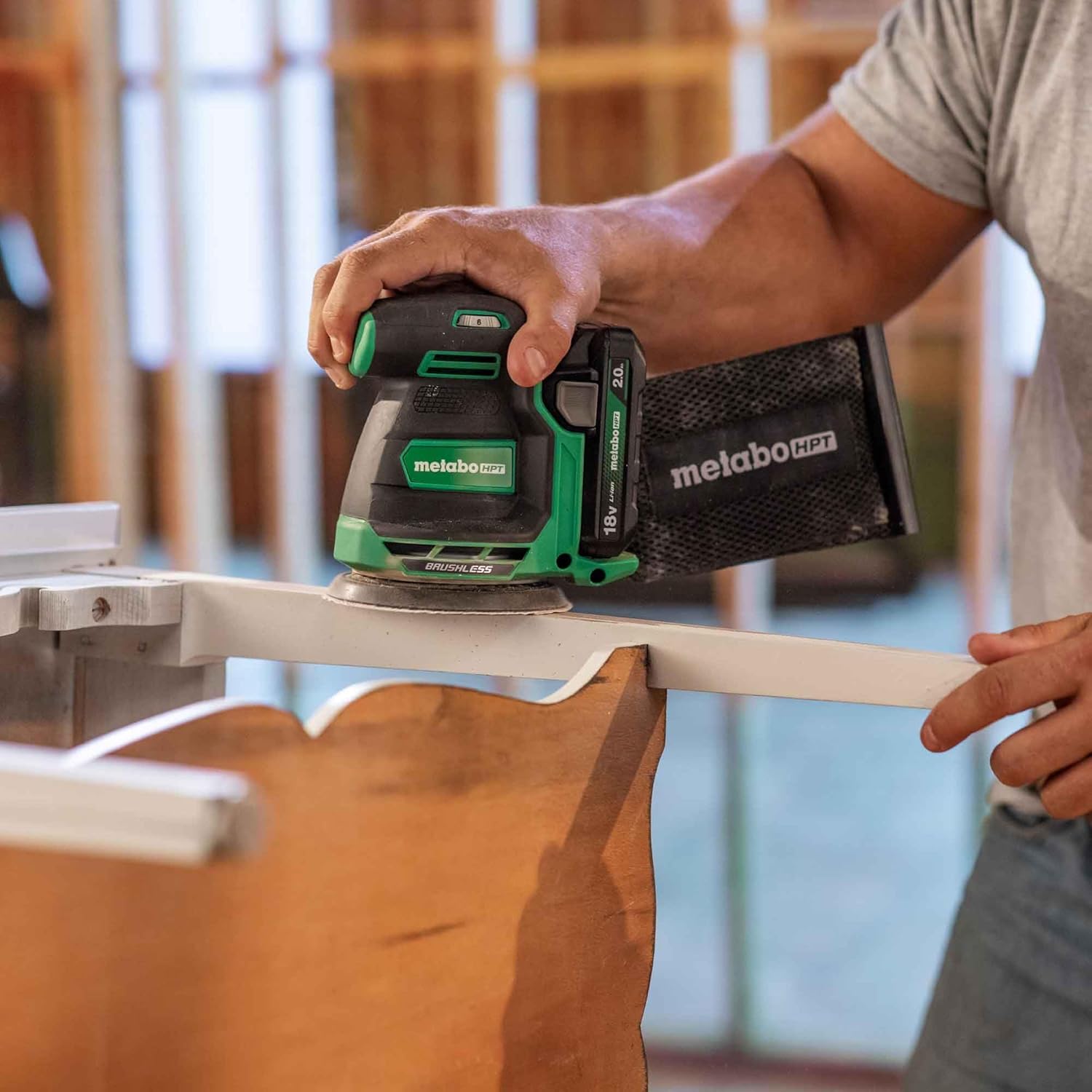 Metabo HPT 18V MultiVolt™ Cordless 5-Inch Random Orbit Sander Tool Only - No Battery Variable Speed Brushless Motor Electric Brake SV1813DAQ42