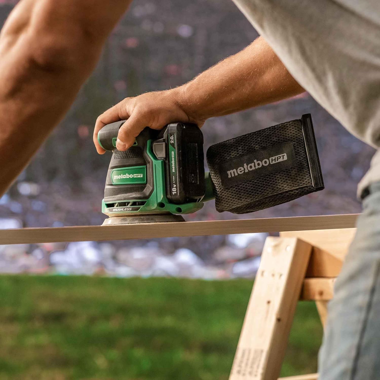 Metabo HPT 18V MultiVolt™ Cordless 5-Inch Random Orbit Sander Tool Only - No Battery Variable Speed Brushless Motor Electric Brake SV1813DAQ44