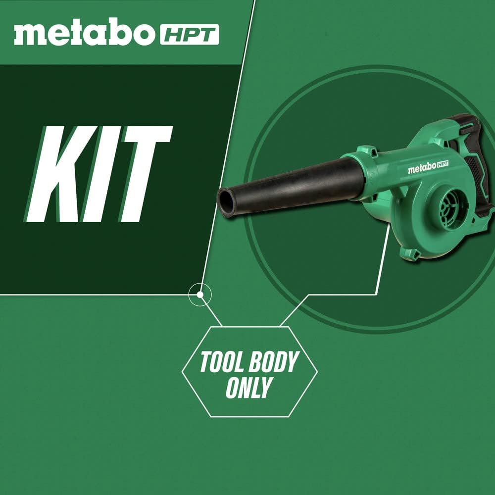 Metabo HPT 18V MultiVolt™ Cordless Li-Ion Compact Blower Tool Only - No Battery Variable Speed 3 Speed Selector to Reduce Fatigue 124 CFM 213 MPH Lifetime Tool Warranty RB18DCQ41