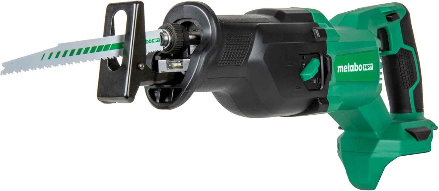 Metabo HPT 18V MultiVolt™ Cordless Reciprocating Saw Tool Only - No Battery Counter-balance Housing Reduces Vibration Orbital Mode CR18DBQ45