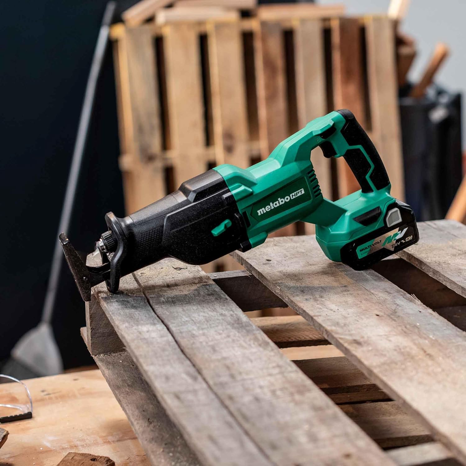 Metabo HPT 18V MultiVolt™ Cordless Reciprocating Saw Tool Only - No Battery Counter-balance Housing Reduces Vibration Orbital Mode CR18DBQ48