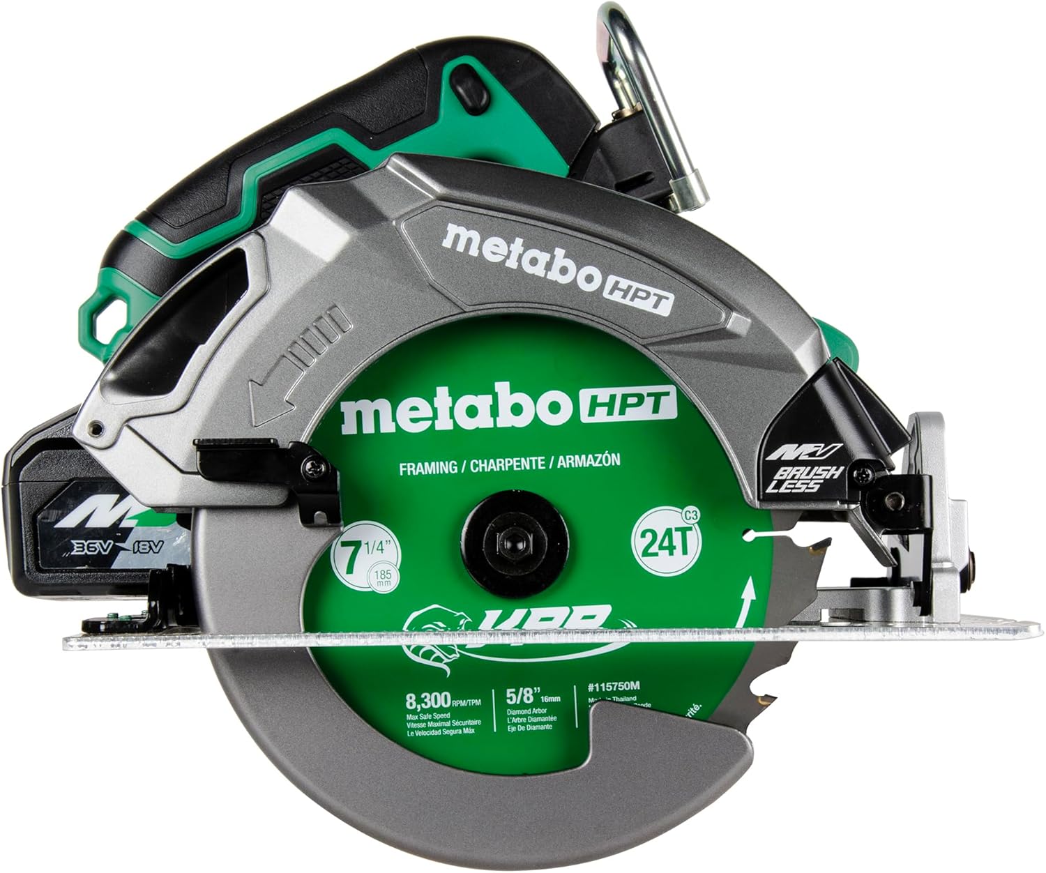 Metabo HPT 36V MultiVolt™ Circular Saw, 7-1 4-Inch, Torque Boost Technology, Tool Body Only, Optional AC Adapter Available, C3607DBQ4 Metabo HPT 36V MultiVolt™ Circular Saw, 7-1/4-Inch, Torque Boost Technology, Tool Body Only, Optional AC Adapter Available, C3607DBQ4