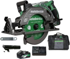 Metabo HPT 36V MultiVolt™ Cordless Rear Handle Circular Saw Kit | Optional AC Adapter | 7-1/4-Inch Blade | 500 Cross Cuts Per Charge | Lightweight - 8.2 Lbs. | Green | C3607DWA
