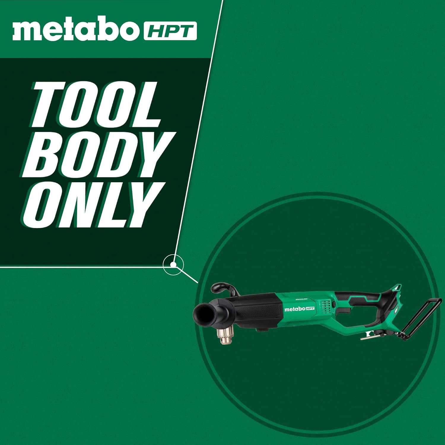 Metabo HPT 36V MultiVolt™ Cordless Right Angle Drill Kit Tool Only - No Battery Reactive Force Control Lifetime Tool Warranty D36DYAQ42