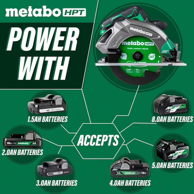 Metabo HPT C1807DAQ4 MultiVolt 18-volt 7-1 4-in Cordless Circular Saw (Battery and Charger Not Included)89_11zon