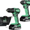 Metabo HPT Cordless 18V Drill and Impact Driver Combo Kit | Sub-Compact | Brushless Motor | Lithium-Ion Batteries | Lifetime Tool Warranty | KC18DDX