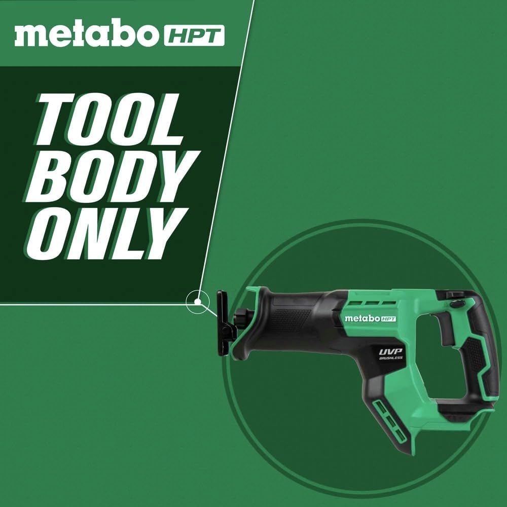 Metabo HPT Cordless 18V MultiVolt™ Compact Reciprocating Saw Tool Only - No Battery 4 Speed Modes User Vibration Protection Lifetime Tool Warranty CR18DMAQ42
