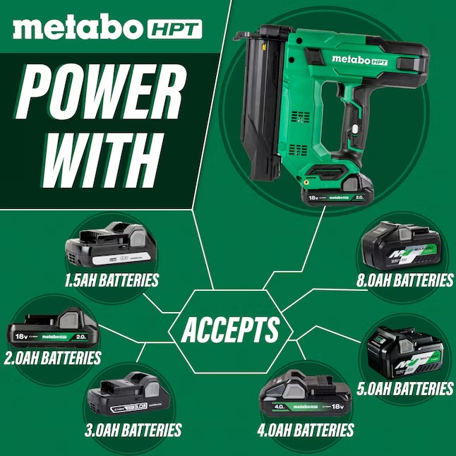 Metabo HPT MultiVolt 2-in 18-Gauge Cordless Brad Nailer (Battery and Charger Included)4_11zon