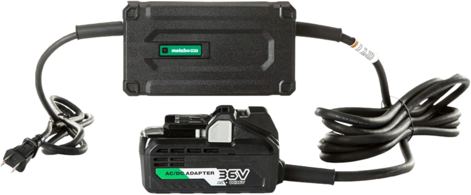 Metabo HPT MultiVolt™ AC Adapter Power Source Option for All 36V Metabo HPT MultiVolt Tools 20 Ft Pivoting Cord Can Be Used with Generators or Long Extension Cords ET36A4e