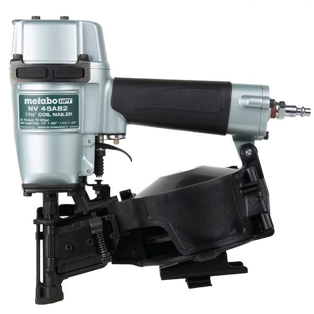 Metabo HPT NV45AB2M 1-3 4-in 15-Degree Pneumatic Coil Corded Roofing Nailer_11zon Metabo HPT NV45AB2M 1-3/4-in 15-Degree Pneumatic Coil Corded Roofing Nailer