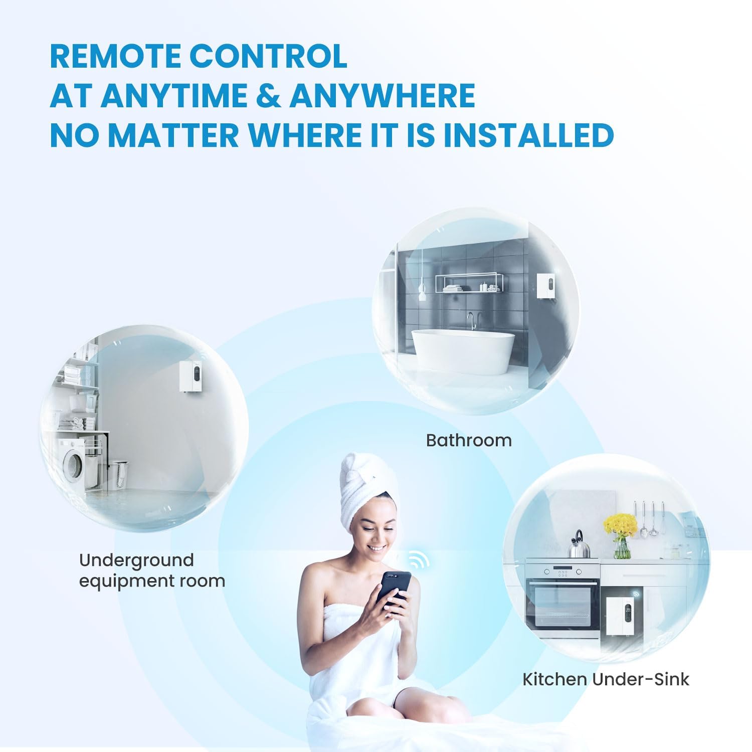 Midea 18KW Electric Tankless Water Heater, Touch Control, Wi-Fi Control, LED Display, Child Mode, 240 Volts with Automatic Power Modulation, On-demand Hot Water, White9