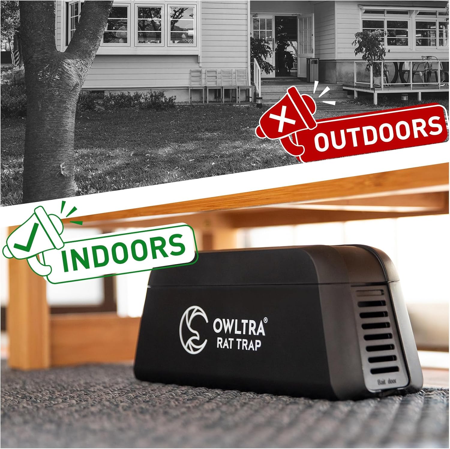 OW-1 Indoor Electric Rat Trap, Instant Kill Rodent Zapper with Pet Safe Trigger, Black, Large9