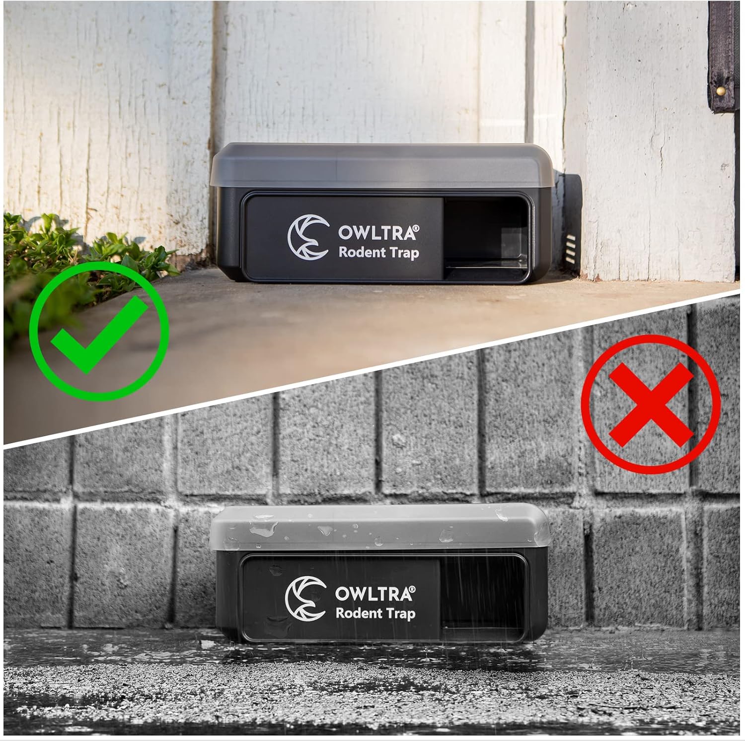 OW-7 in-Outdoor Electric Rodent Trap, Instant Kill Mouse & Rat Zapper with Waterproof Cover, Sound & Light Alarm, and Batteries or USB Power Source, Waterproof Grade IPX4, Black0