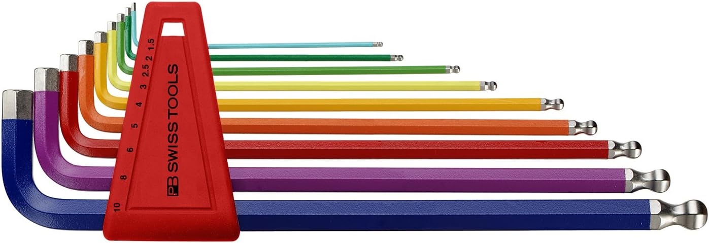 PB Swiss Tools PB 212LH-10 RB Ballend hex set long rainbow PB Swiss Tools PB 212LH-10 RB Ballend hex set long rainbow