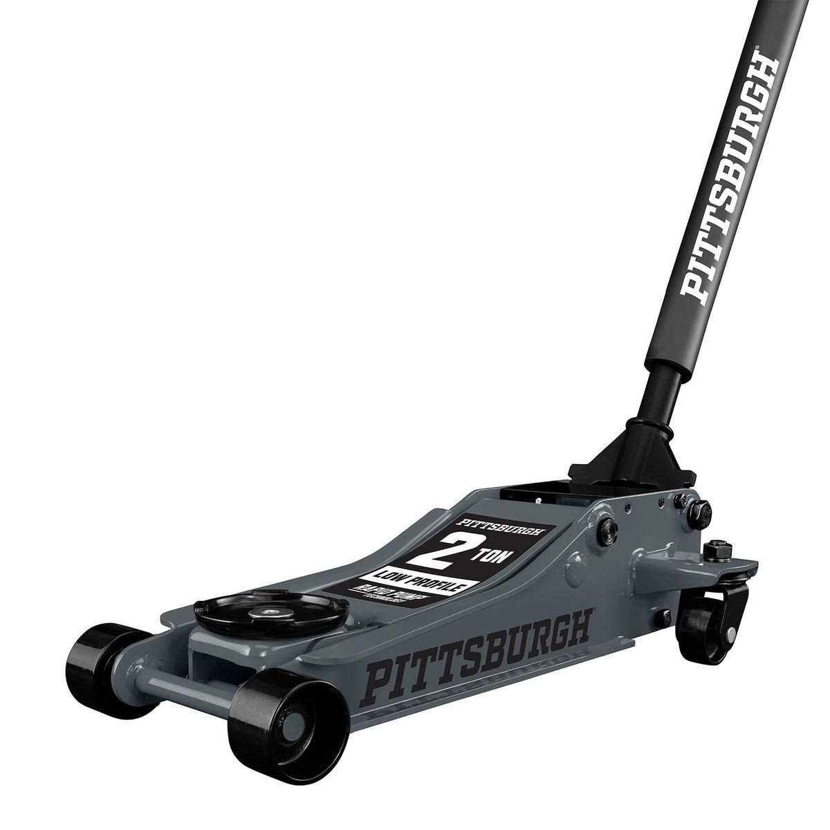 PITTSBURGH 2 Ton Low-Profile Floor Jack with RAPID PUMP, Slate Gray2