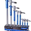 Powerbuilt 8 Pc Metric T-Handle Hex Allen Key Wrench Set with Storage Rack, 941645