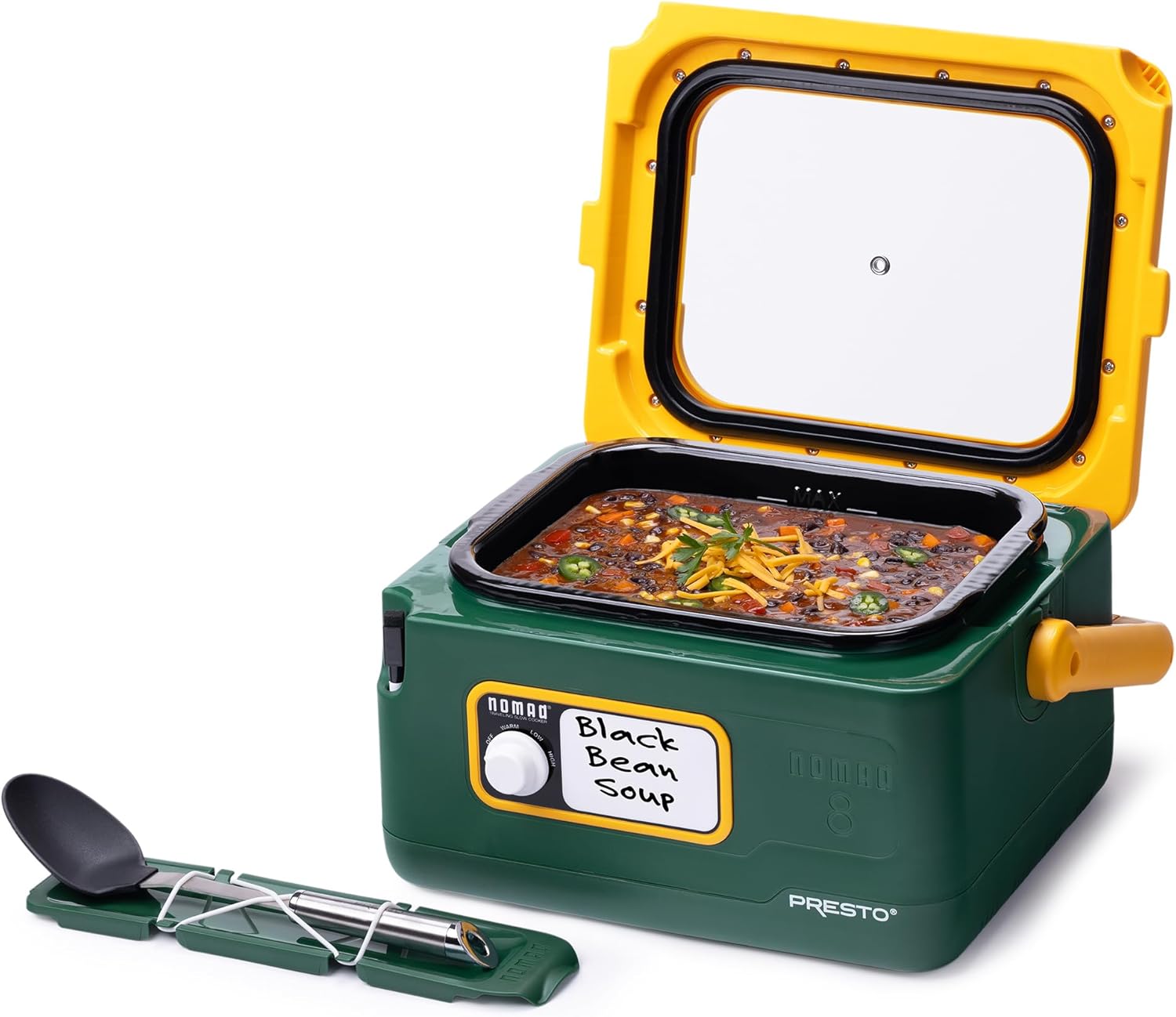 Presto 06019 8-Quart Nomad Traveling Slow Cooker, Locking Lid, Dry Erase Board, Green Gold0