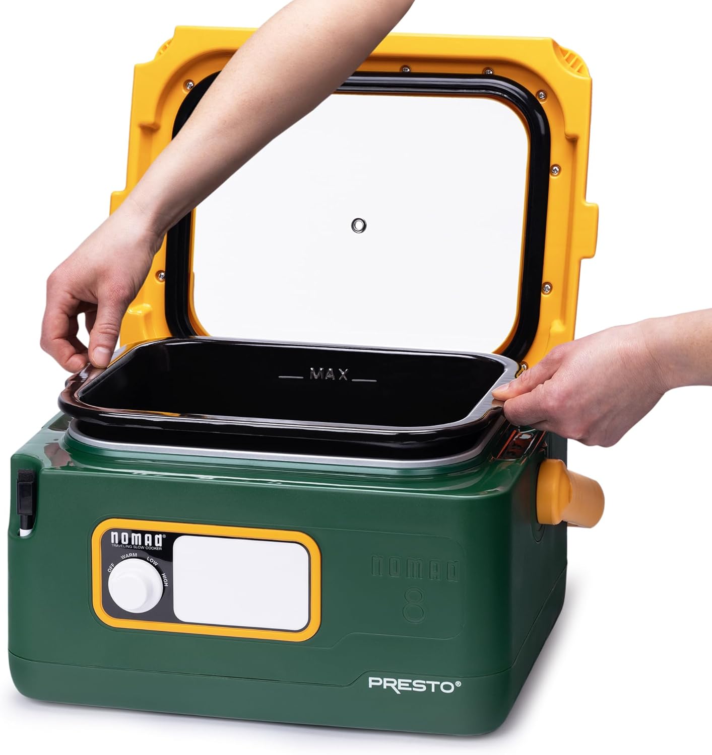 Presto 06019 8-Quart Nomad Traveling Slow Cooker, Locking Lid, Dry Erase Board, Green Gold6