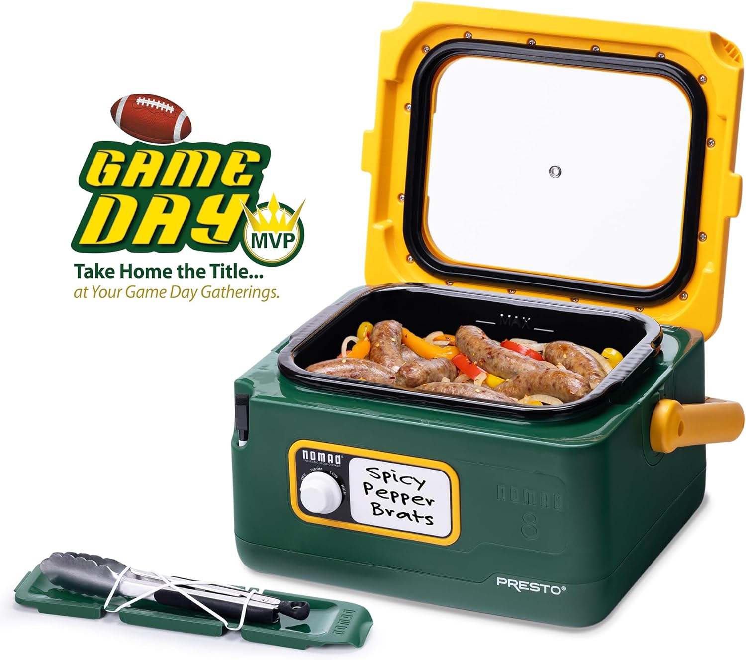 Presto 06019 8-Quart Nomad Traveling Slow Cooker, Locking Lid, Dry Erase Board, Green Gold8