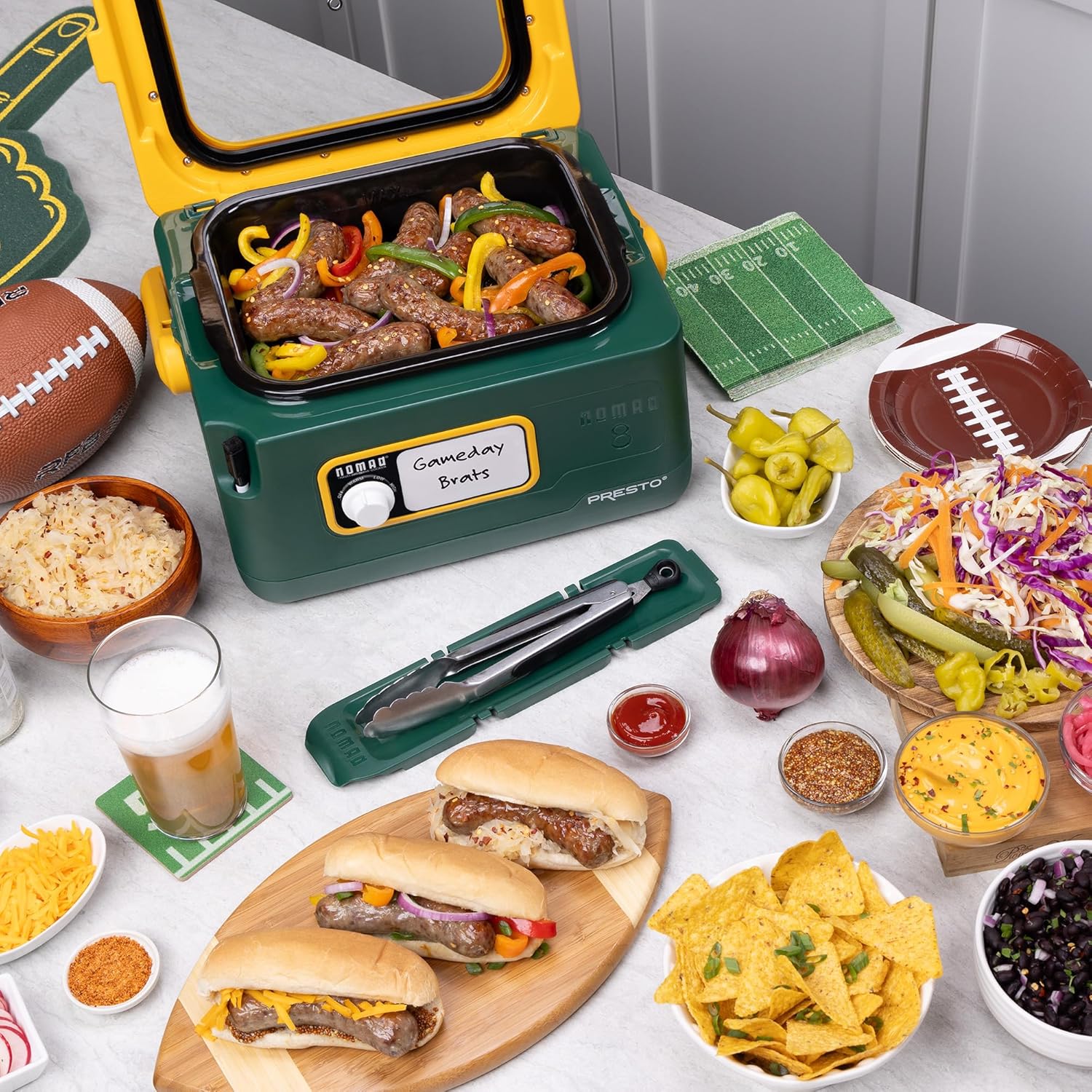 Presto 06019 8-Quart Nomad Traveling Slow Cooker, Locking Lid, Dry Erase Board, Green Gold9