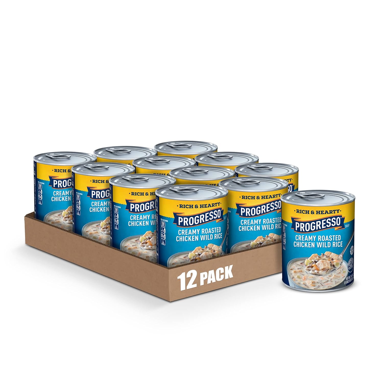 Progresso Rich & Hearty, Creamy Roasted Chicken Wild Rice Canned Soup, Gluten Free, 18.5 oz. (Pack of 12) Progresso Rich & Hearty, Creamy Roasted Chicken Wild Rice Canned Soup, Gluten Free, 18.5 oz. (Pack of 12)