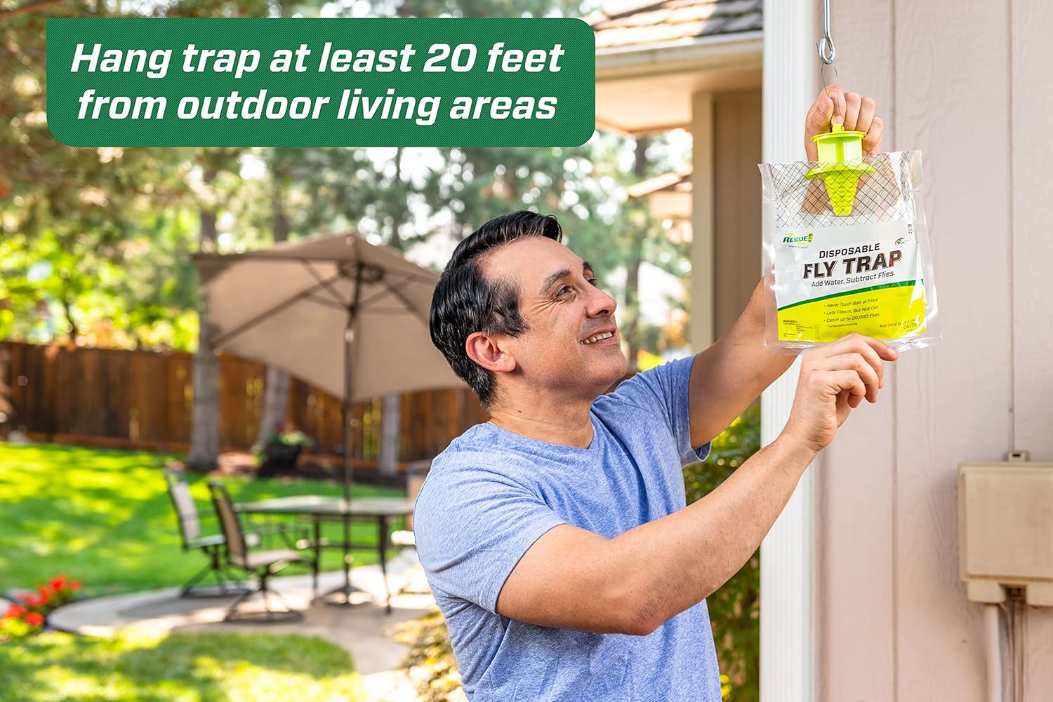 RESCUE! Outdoor Disposable Hanging Fly Trap - 8 Traps8