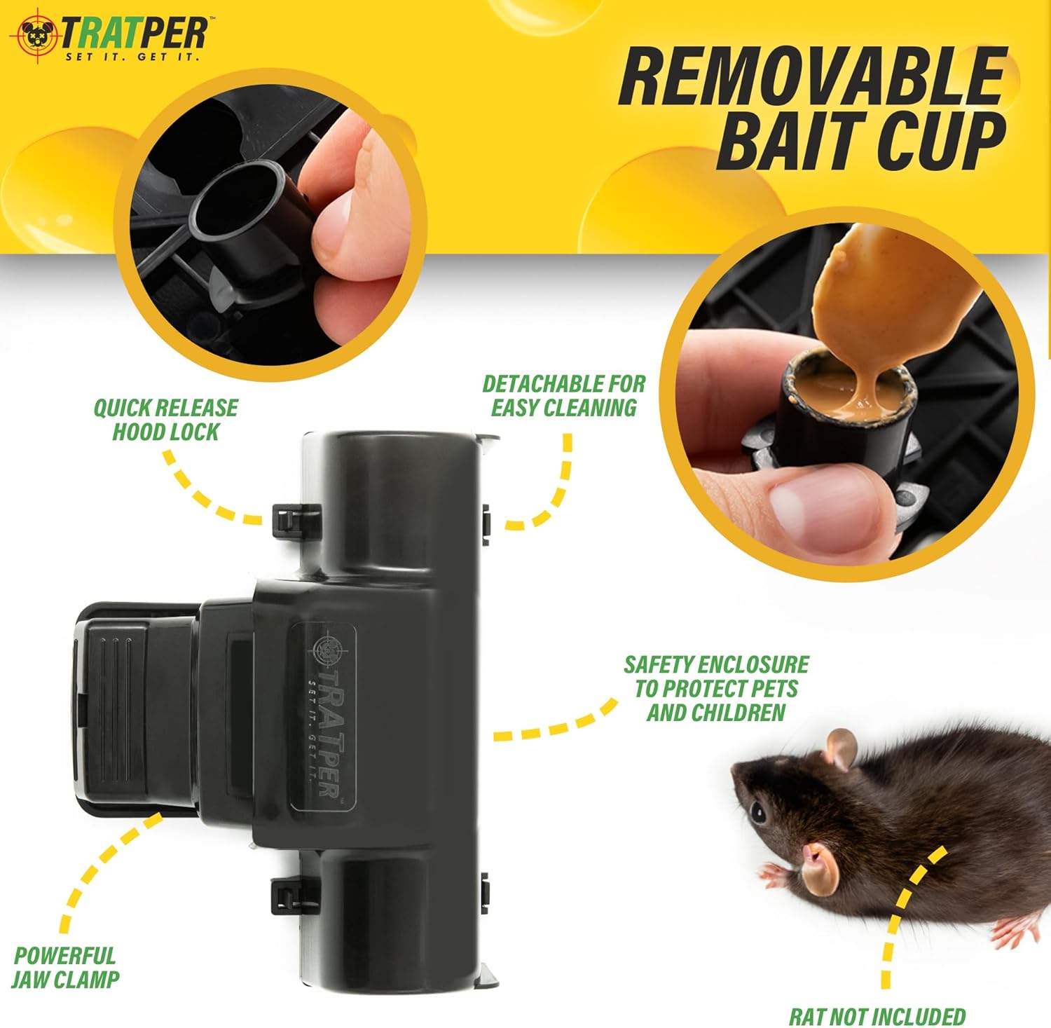 Rat and Chipmunk Traps. Prevents Accidental Triggering with Dual Tunneled Design. Covered Snap Traps for Humane Kill, Reusable, Pest Control for Rats, Indoor & Outdoor Use. 4 Pack2