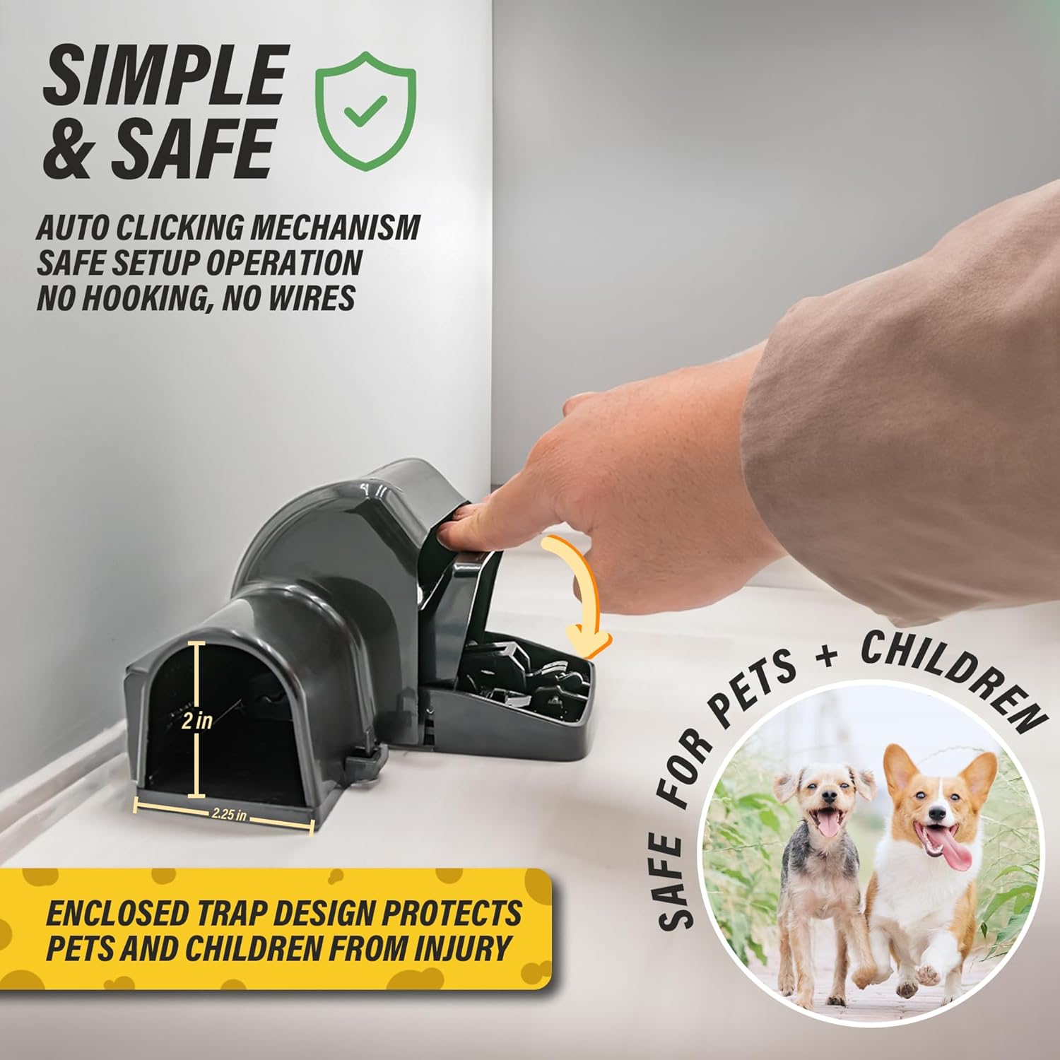 Rat and Chipmunk Traps. Prevents Accidental Triggering with Dual Tunneled Design. Covered Snap Traps for Humane Kill, Reusable, Pest Control for Rats, Indoor & Outdoor Use. 4 Pack4