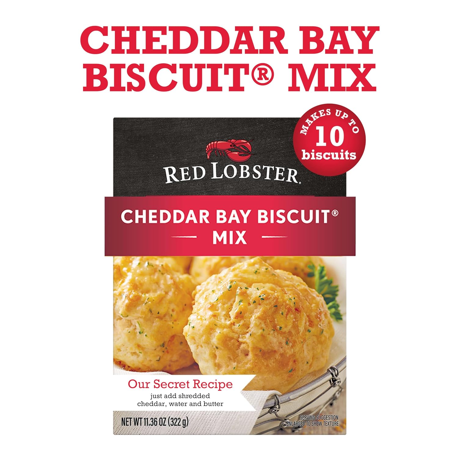 Red Lobster Cheddar Bay Biscuit Mix, Garlic Herb Seasoning Included, Cheddar Biscuit Mix, 11.36 Oz Box (Pack of 12)1