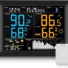 Sainlogic Wireless Weather Station with Atomic Clock, 8.3" Large Easy to Read Screen & Indoor Outdoor Sensor for Temperature, Humidity, Weather Forecast & Alarm(No WiFi)