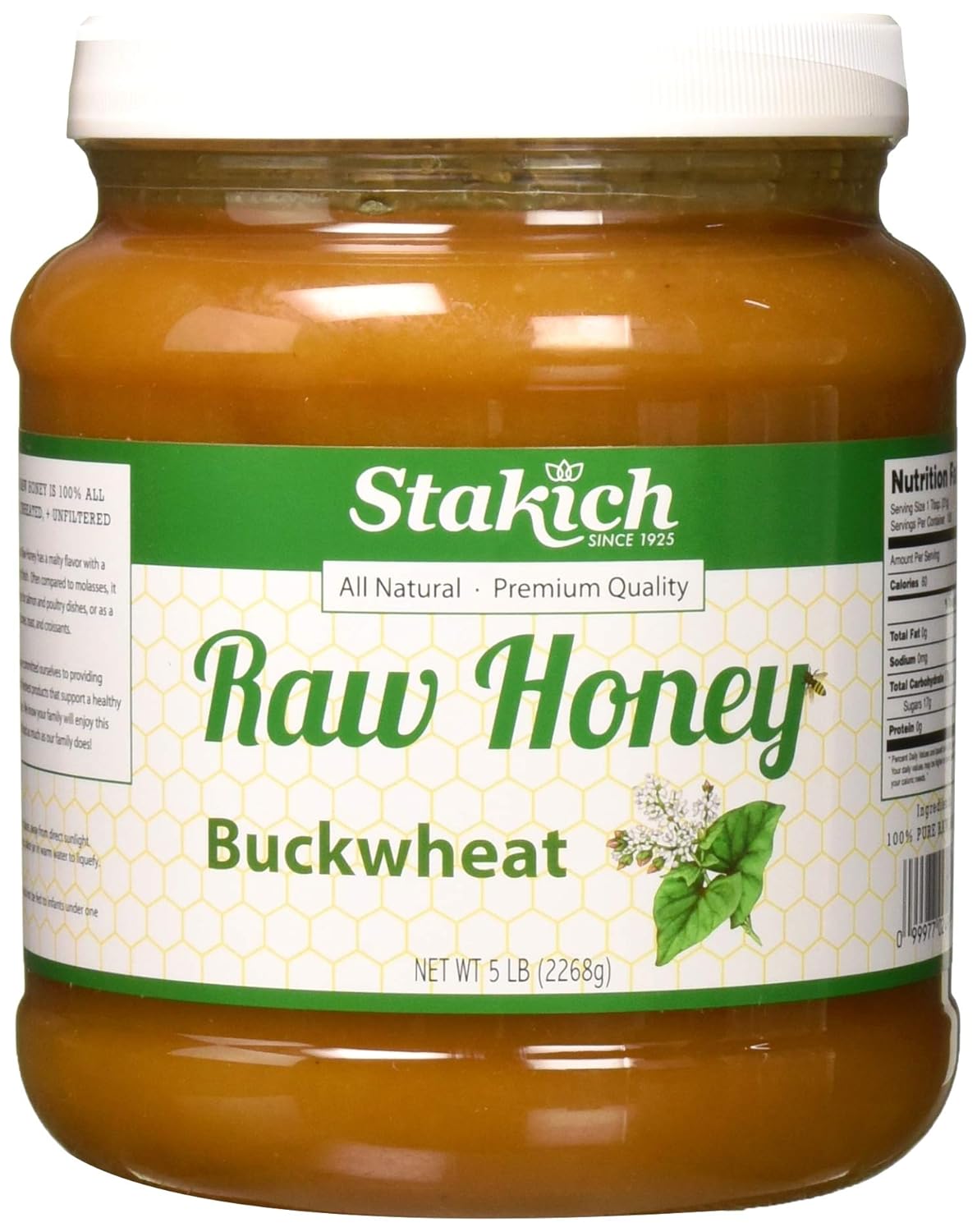 Stakich Buckwheat Antioxidant Raw Honey - Pure, Unprocessed, Unheated, Kosher (5 Pound) Stakich Buckwheat Antioxidant Raw Honey - Pure, Unprocessed, Unheated, Kosher (5 Pound)