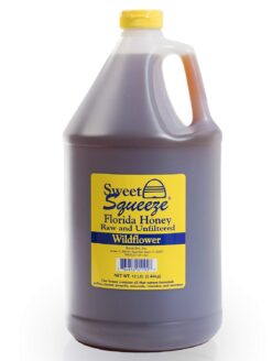 Sweet Squeeze Raw Honey - Unfiltered & Unpasteurized Wildflower Honey From Florida's Beekeepers - 12 Pound (Gallon)