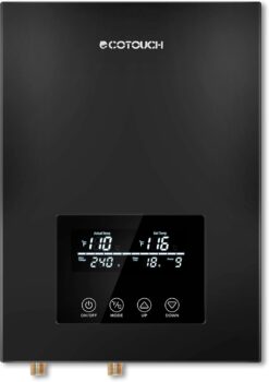 Tankless Electric,ECOTOUCH 9KW 240V On Demand, Self-Modulating Instant Hot Water Heater ECO90 Black