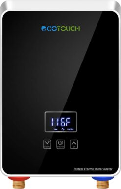 Tankless Water Heater Electric 240V, On Demand Instant Hot Water Heater Digital Display 5.5kW,Overheating Protection, Black