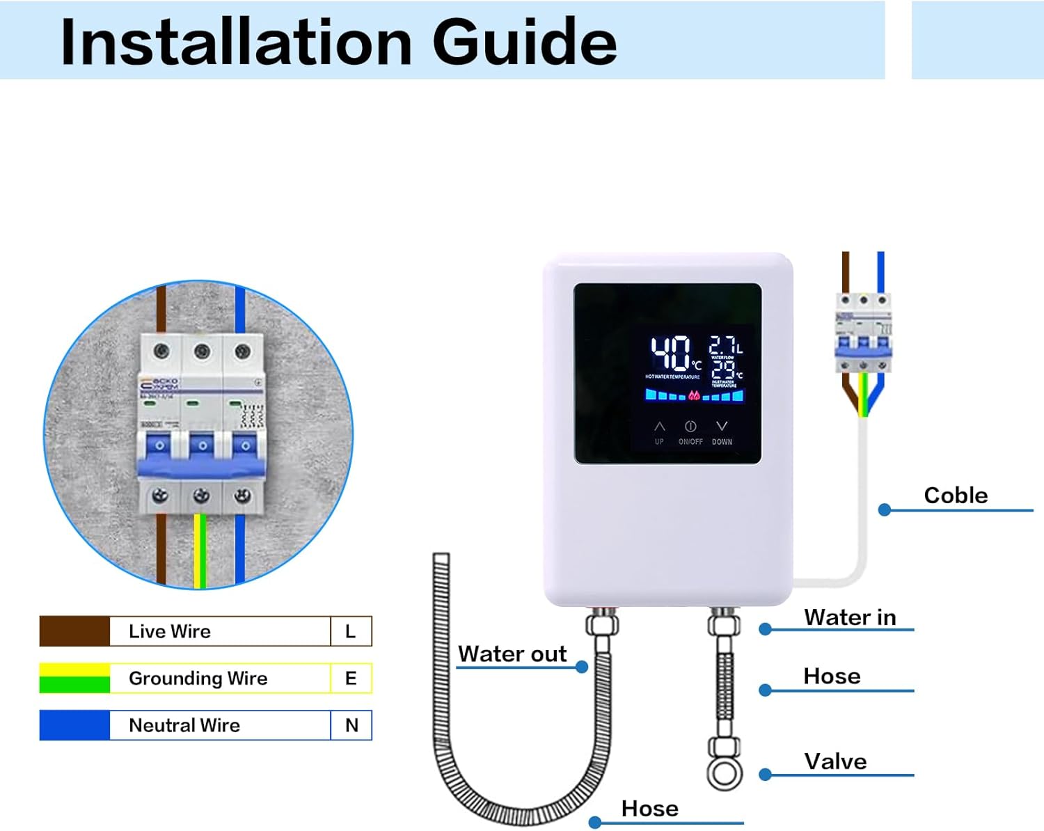 Tankless Water Heater Electric 5000W 110V - 120V, Under Sink Instant Water Heater Tankless, On Demand Hot Water Heater Electric 110 Volt, Mini Water Heater Electric Tankless Under Sink for RV, Kitchen6