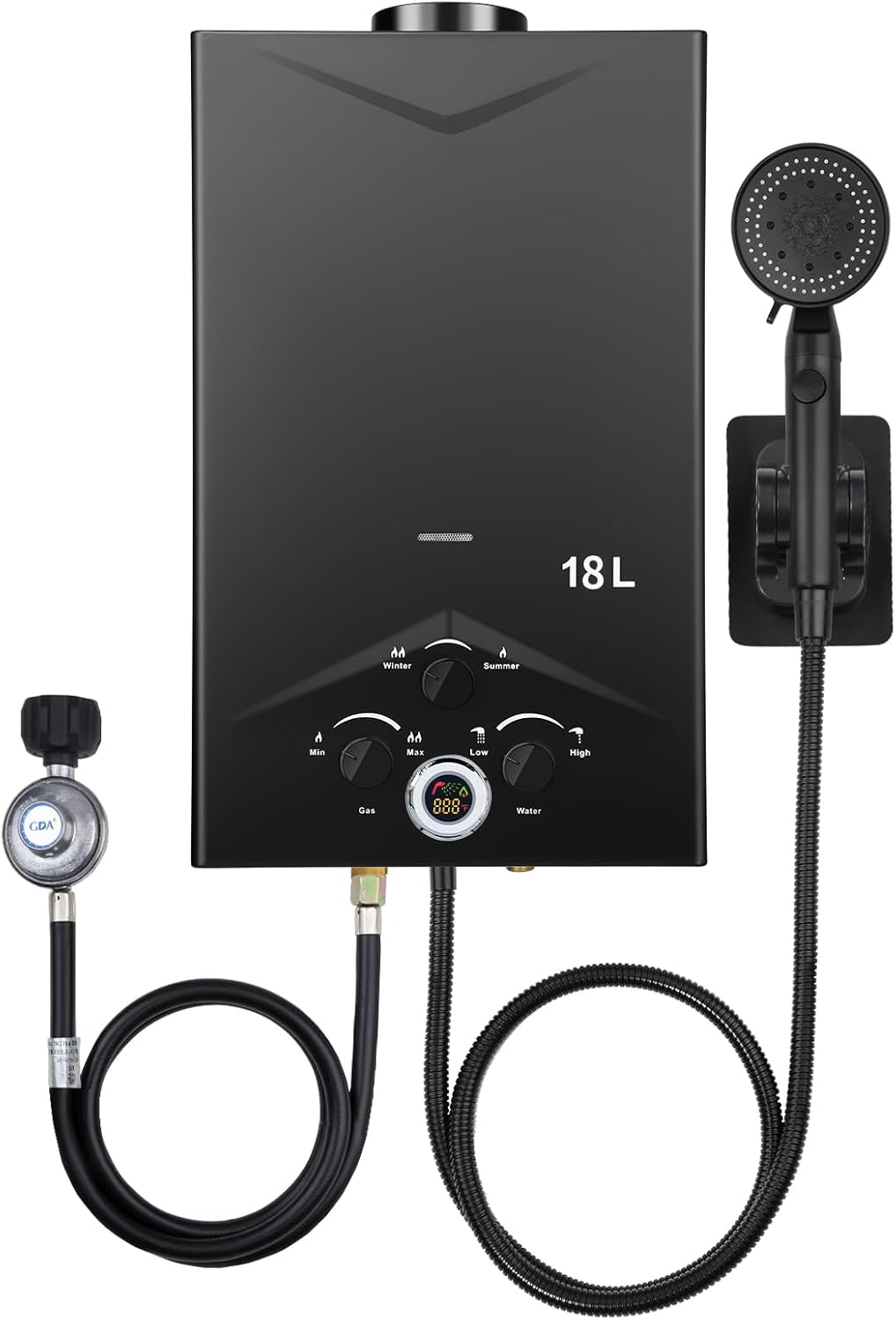 Tankless Water Heater Propane 4.74GPM 18L Outdoor Portable Water Heater Instant Propane Water Heater with Digital Display Multi-Protection for Camping Trips Boat Cabins Tankless Water Heater Propane 4.74GPM 18L Outdoor Portable Water Heater Instant Propane Water Heater with Digital Display Multi-Protection for Camping Trips Boat Cabins