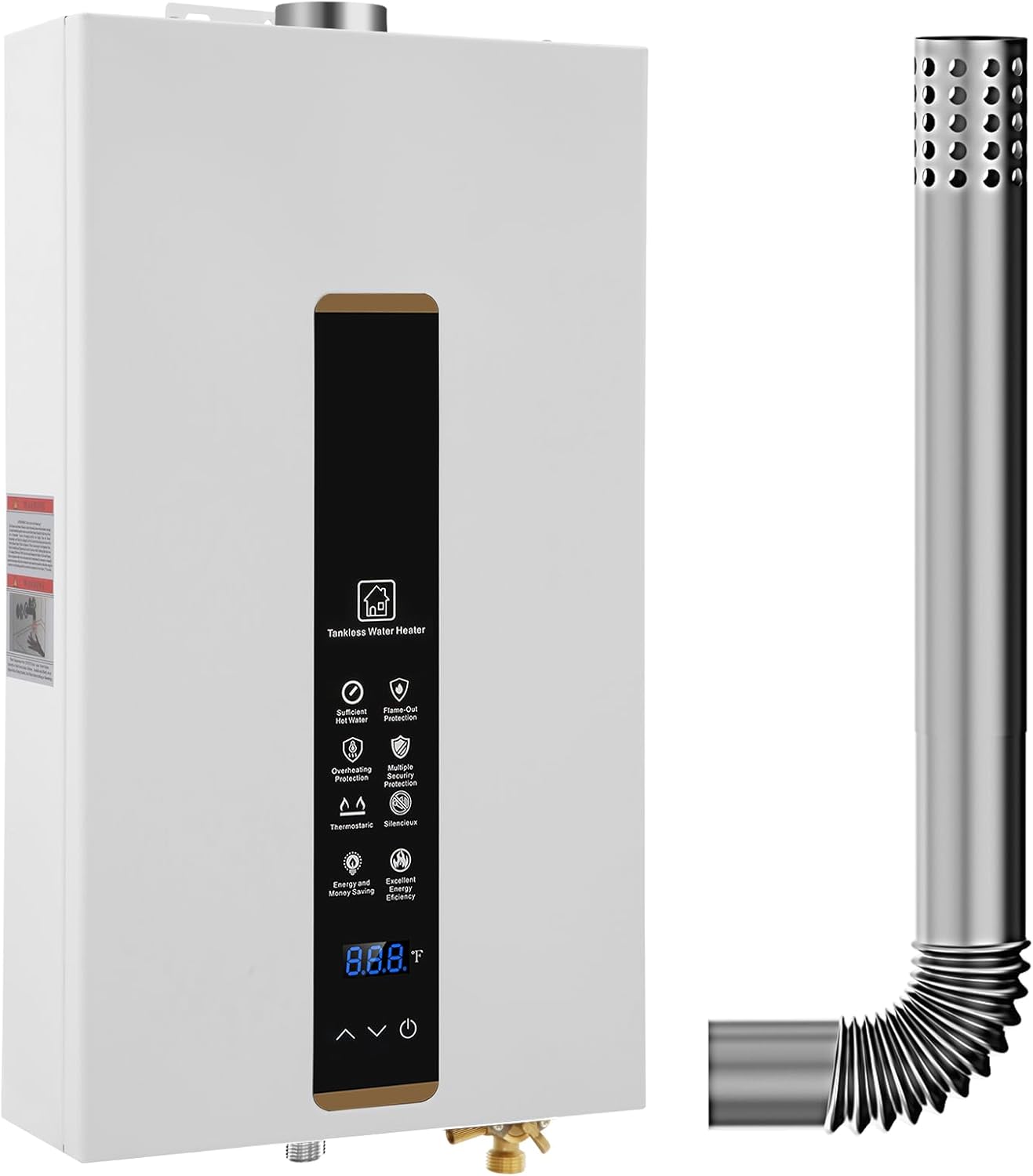 Tankless Water Heater Propane,Instant Hot Propane Gas Water Heater,Indoor 3.18 GPM,Constant Propane Water Heater with Fahrenheit Digital Display,Multi-Protection (White) Tankless Water Heater Propane,Instant Hot Propane Gas Water Heater,Indoor 3.18 GPM,Constant Propane Water Heater with Fahrenheit Digital Display,Multi-Protection (White)