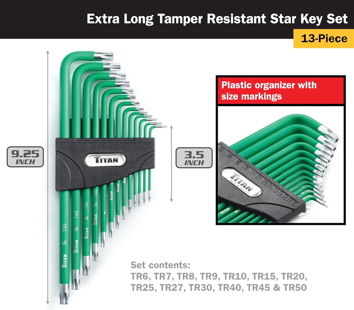 Titan 12763 35-Piece Star, Metric, and SAE Hex Key Set1