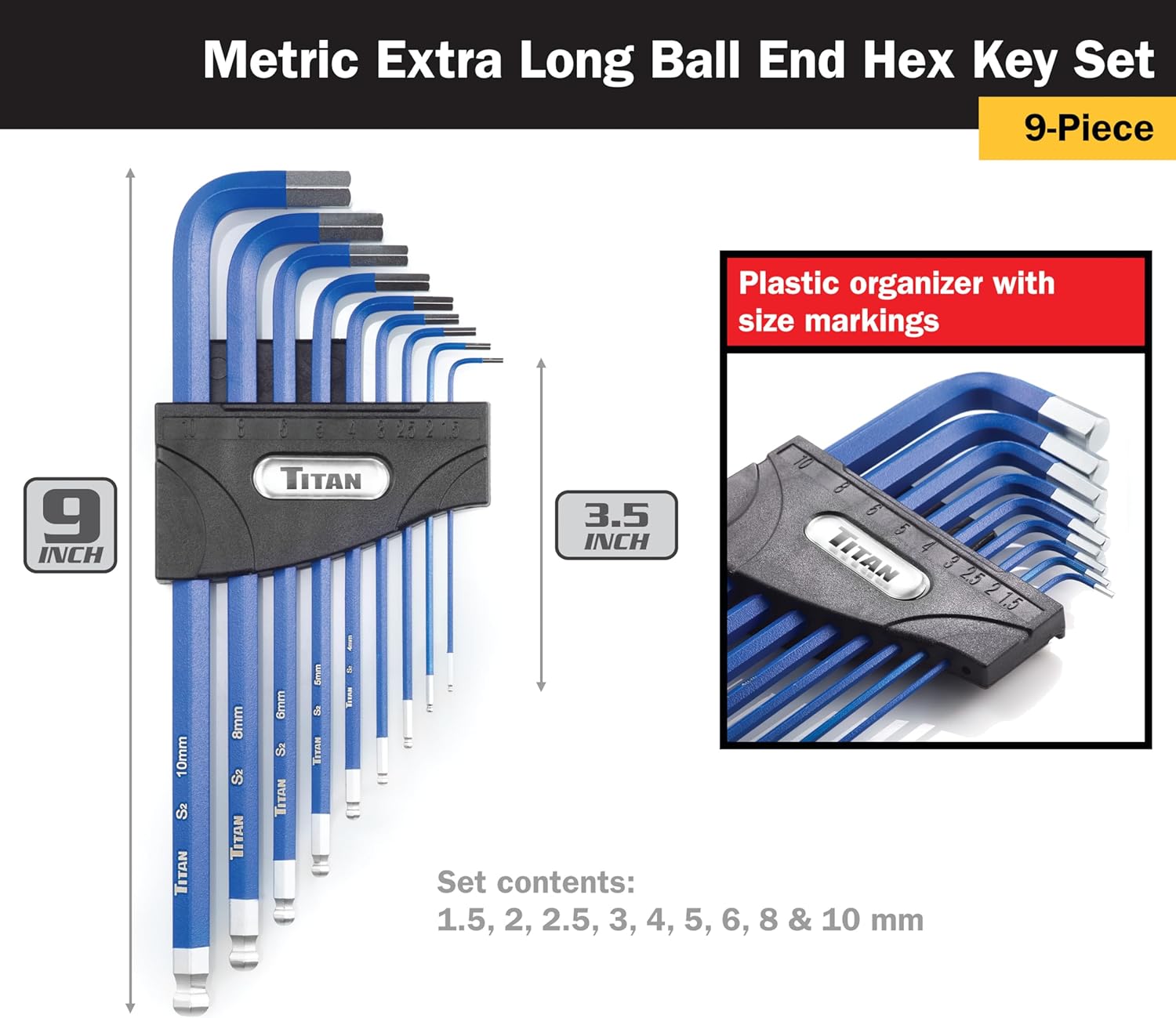 Titan 12763 35-Piece Star, Metric, and SAE Hex Key Set3