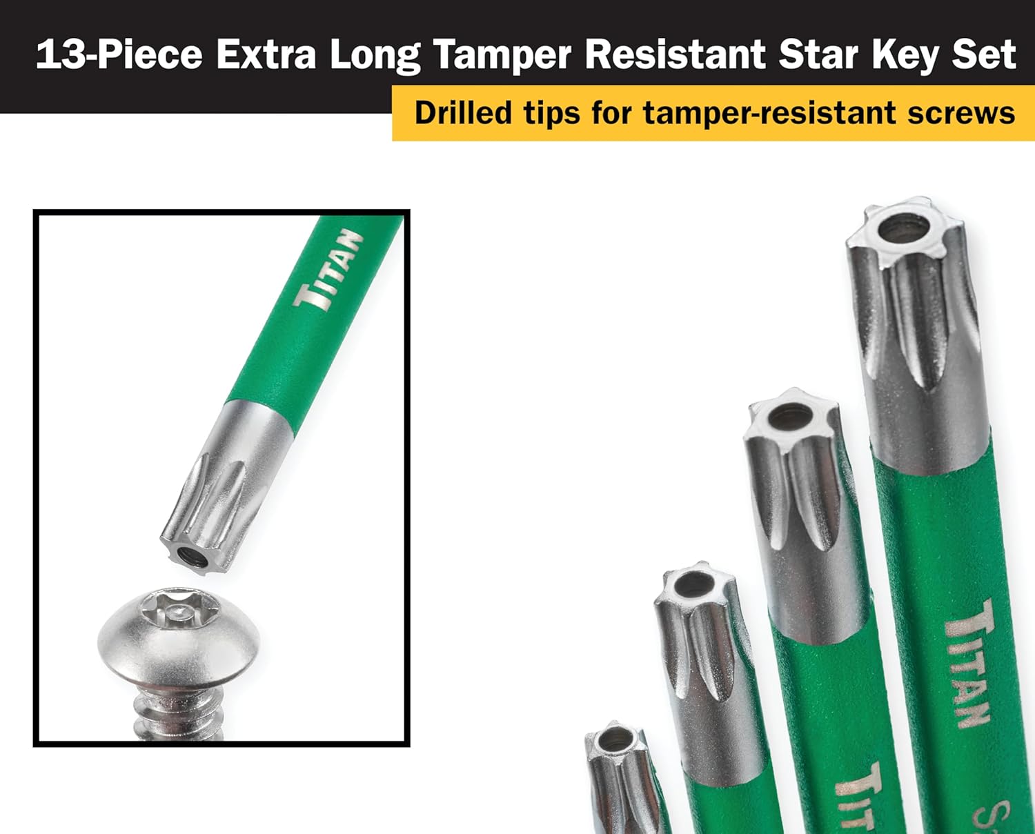 Titan 12763 35-Piece Star, Metric, and SAE Hex Key Set7