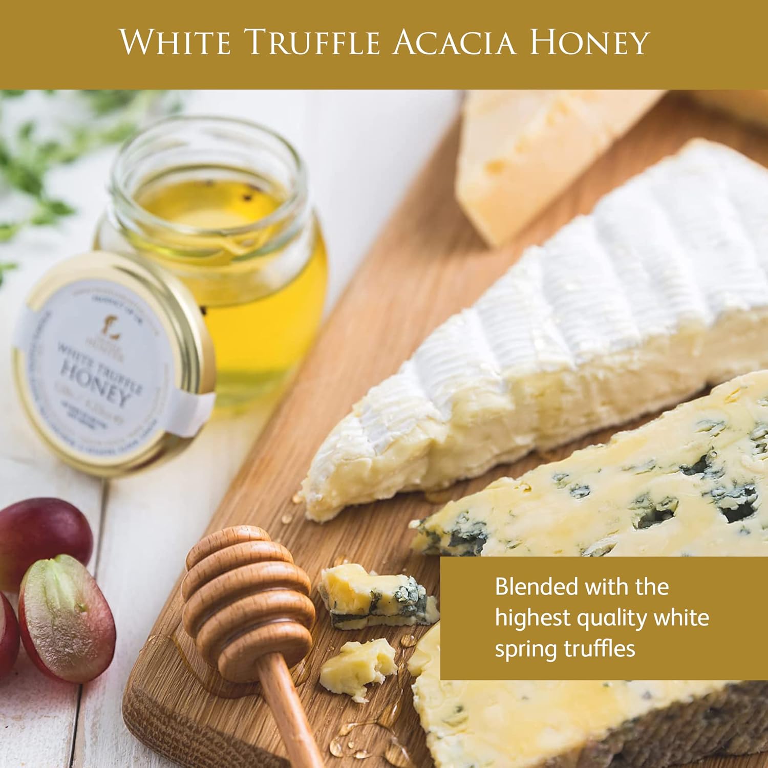 TruffleHunter - White Truffle Honey - Acacia Honey Condiment - 8.46 Oz`