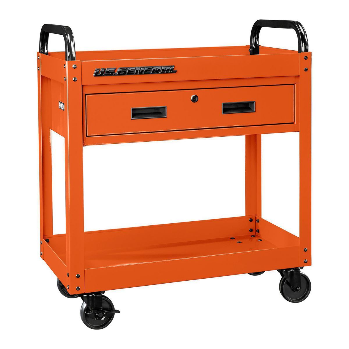 U.S. GENERAL 30 in., 1-Drawer Service Cart, Orange4