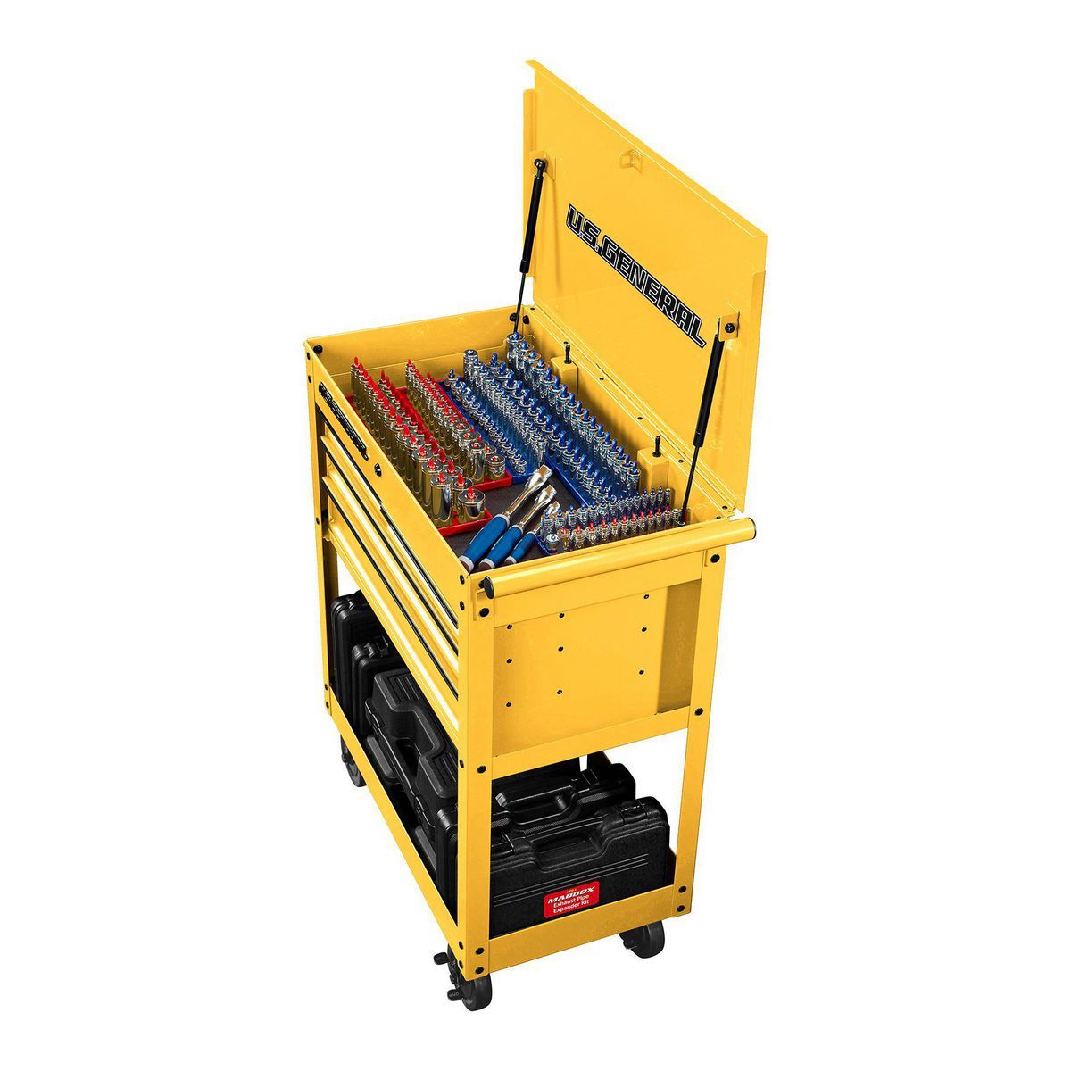 U.S. GENERAL 30 in. 4-Drawer Tech Cart, Yellow6