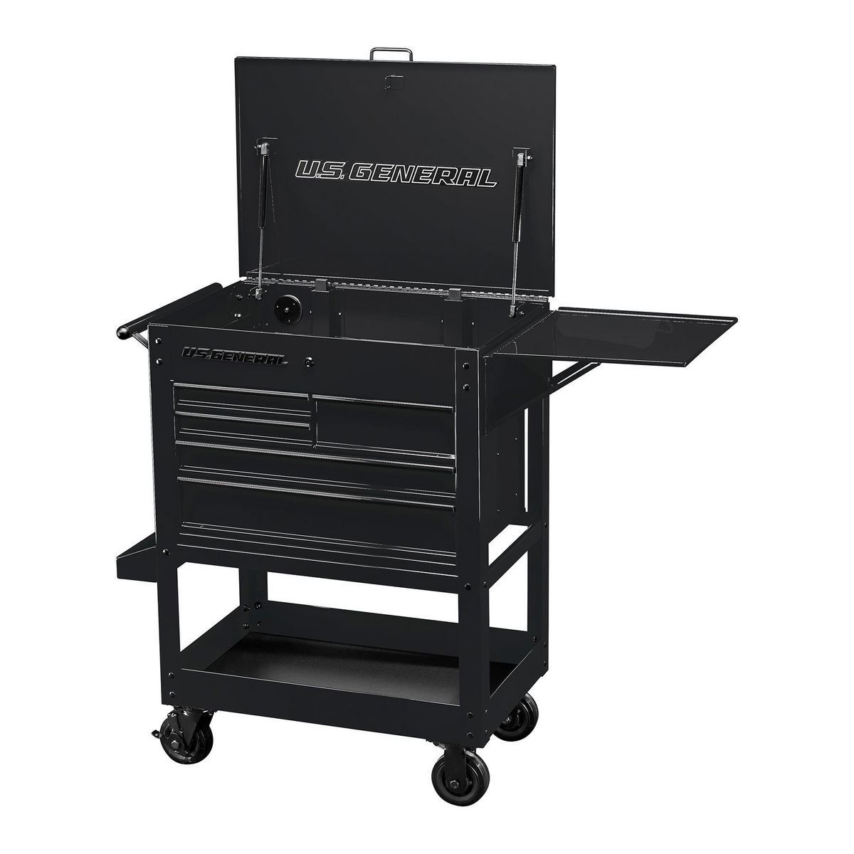 U.S. GENERAL 30 in., 5-Drawer Mechanics Cart, Black123
